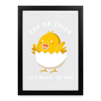 Révélation du sexe de Pâques de la future maman - Affiche encadrée (27 × 37 cm) - noir - Devant