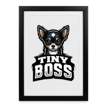 Petit chien, grande personnalité - Affiche encadrée (27 × 37 cm) - noir - Devant