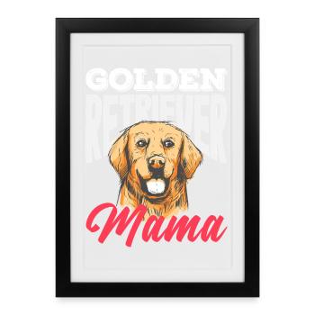 Golden Retriever Propriétaire Cadeau Propriétaire - Affiche encadrée (27 × 37 cm) - noir - Devant