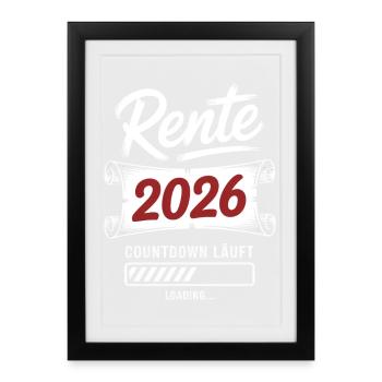 Rente2026 Countdown - Gerahmtes Poster (27 × 37 cm) - Schwarz - Vorne