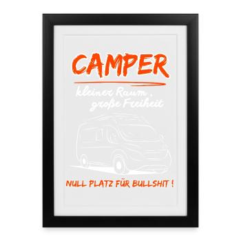 Déclaration du camping-car - Affiche encadrée (27 × 37 cm) - noir - Devant