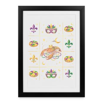 Mardi Gras du Carnaval des Écrevissés - Affiche encadrée (27 × 37 cm) - noir - Devant