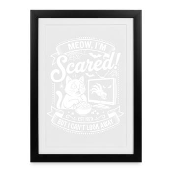 Meow I'm Scared - Horror Movie Cat - Framed poster (27 × 37 cm) - black - Front