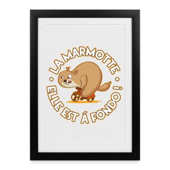Groundhog cycling at full throttle - Framed poster (27 × 37 cm) - black - Front
