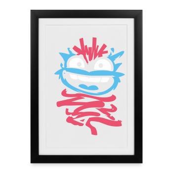 Little Monsters: Punk Monkey with Wink - Framed poster (27 × 37 cm) - black - Front