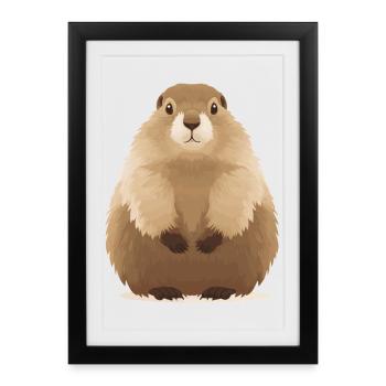 cute cuddly groundhog - Framed poster (27 × 37 cm) - black - Front