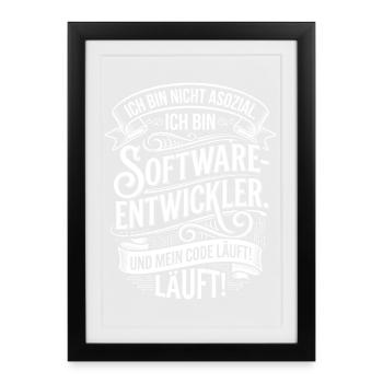 I'm a software developer – and my code is running - Framed poster (27 × 37 cm) - black - Front