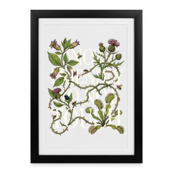 Floral Not Friendly Funny Sarcastic - Framed poster (27 × 37 cm) - black - Front
