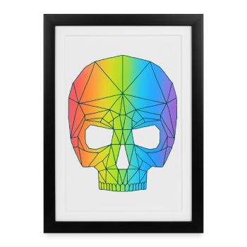 Skull in color - Framed poster (27 × 37 cm) - black - Front