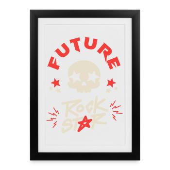 future rock star bébé RocknRoll Music Rock - Affiche encadrée (27 × 37 cm) - noir - Devant