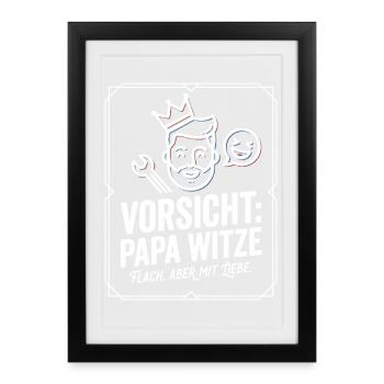 Méfie-toi des blagues de papa - Affiche encadrée (27 × 37 cm) - noir - Devant