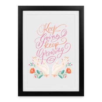 Keep Going. Keep Growing. - Framed poster (27 × 37 cm) - black - Front