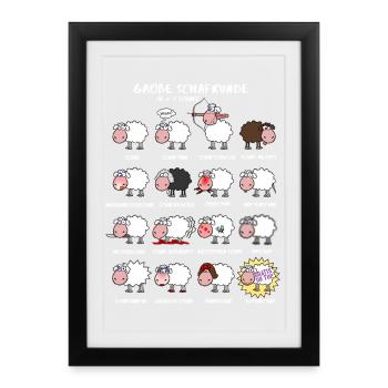 Great sheep knowledge - Framed poster (27 × 37 cm) - black - Front