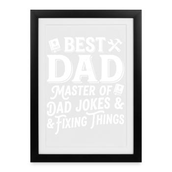 Best Dad: Master of Jokes & Repairs - Framed poster (27 × 37 cm) - black - Front
