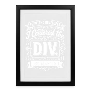 I Centered the Div Vintage Badge - Framed poster (27 × 37 cm) - black - Front