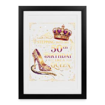 Mein 50. Geburtstag vor 50 Jahren - Gerahmtes Poster (27 × 37 cm) - Schwarz - Vorne
