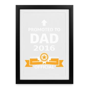 Promu papa en 2016 - Affiche encadrée (27 × 37 cm) - noir - Devant