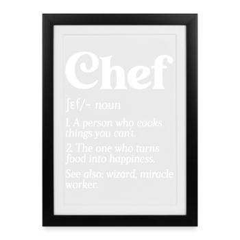 Funny Chef Definition Head Chef Baker Restaurant C - Framed poster (27 × 37 cm) - black - Front
