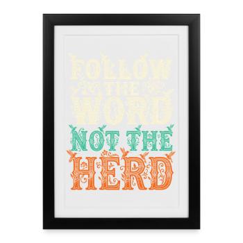 Suivez Le Mot Pas Le Troupeau Colibri - Affiche encadrée (27 × 37 cm) - noir - Devant