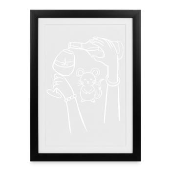JGA Braut Sekt Maus traut sich – Lustiges Motiv - Framed poster (27 × 37 cm) - black - Front