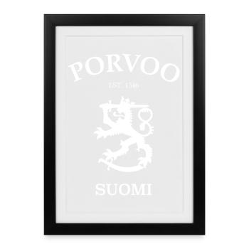 Porvoo Suomi Finland Finnland - Gerahmtes Poster (27 × 37 cm) - Schwarz - Vorne
