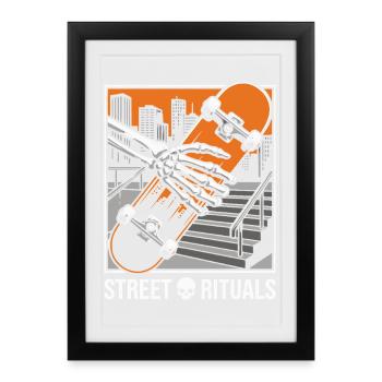Skater Street Rituals Shirt, Hoodie, Bag and Cap - Framed poster (27 × 37 cm) - black - Front