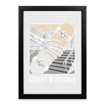 Skater Street Rituals Shirt, Hoodie, Bag and Cap - Framed poster (27 × 37 cm) - black - Front
