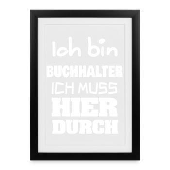 Job Buchhalter - Gerahmtes Poster (27 × 37 cm) - Schwarz - Vorne