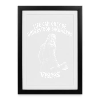 Life can only be understood backwards - Framed poster (27 × 37 cm) - black - Front