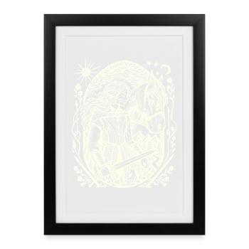 Moonlight Forest Magic Circle - Framed poster (27 × 37 cm) - black - Front