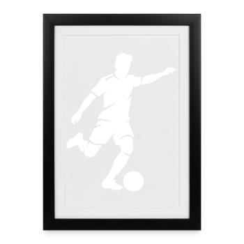Soccer Player Silhouette Soccer - Framed poster (27 × 37 cm) - black - Front