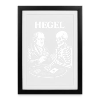 Hegel and Skeleton Card Duel - Framed poster (27 × 37 cm) - black - Front