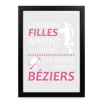 Certaines Filles Aiment Le Rugby Les Vraies Sup... - Affiche encadrée (27 × 37 cm) - noir - Devant