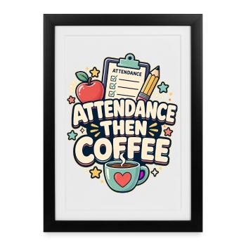 PRÉSENCE PUIS CAFÉ SIESTE - Affiche encadrée (27 × 37 cm) - noir - Devant