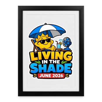 Vague de chaleur 2026 | Vivre à l’ombre - Affiche encadrée (27 × 37 cm) - noir - Devant