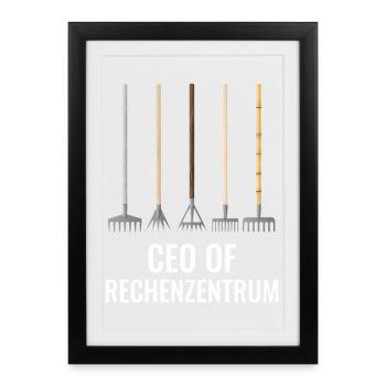 Rechenzentrum Gartenarbeit Landschftsgärtner - Gerahmtes Poster (27 × 37 cm) - Schwarz - Vorne