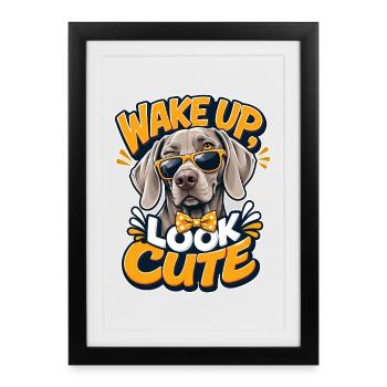 Weimaraner - Affiche encadrée (27 × 37 cm) - noir - Devant