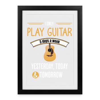 Funny Guitar Quote - Framed poster (27 × 37 cm) - black - Front