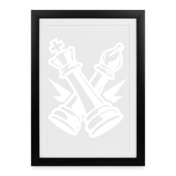 Schach Figuren - Gerahmtes Poster (27 × 37 cm) - Schwarz - Vorne