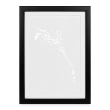 Linienhafte Tänzerin in Bewegung - Gerahmtes Poster (27 × 37 cm) - Schwarz - Vorne