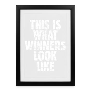 This is what winners look like (Vintage Weiß) - Gerahmtes Poster (27 × 37 cm) - Schwarz - Vorne