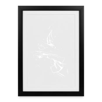 Swirl line / white - Framed poster (27 × 37 cm) - black - Front