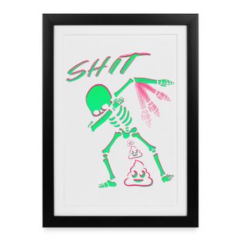 Funny skeleton - Framed poster (27 × 37 cm) - black - Front