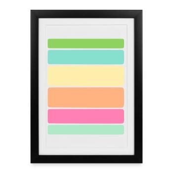 Rayures / lignes / dictons / tendance - Affiche encadrée (27 × 37 cm) - noir - Devant