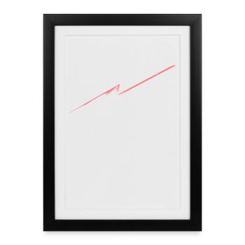 Lignes abstraites / Ligne / Motif / Tendance / rouge - Affiche encadrée (27 × 37 cm) - noir - Devant
