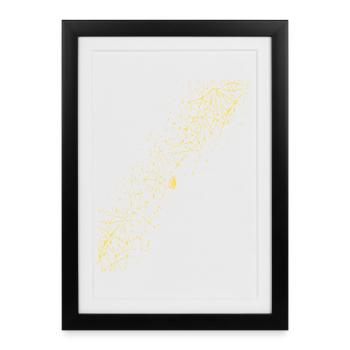 Abstract grid / line / pattern / nature / gold - Framed poster (27 × 37 cm) - black - Front