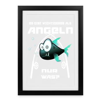 Lustiger Angler Spruch - Gerahmtes Poster (27 × 37 cm) - Schwarz - Vorne