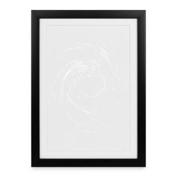 Strudel abstrait / Ligne / blanc / motif - Affiche encadrée (27 × 37 cm) - noir - Devant