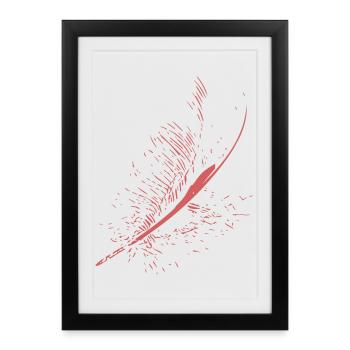 Abstract Feather / Line / Pink / Pattern / Nature - Framed poster (27 × 37 cm) - black - Front