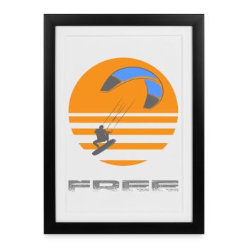 kitesurf - Affiche encadrée (27 × 37 cm) - noir - Devant